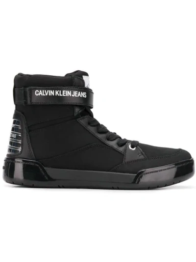 Shop Calvin Klein Jeans Est.1978 High Top Sneakers In Blk Black