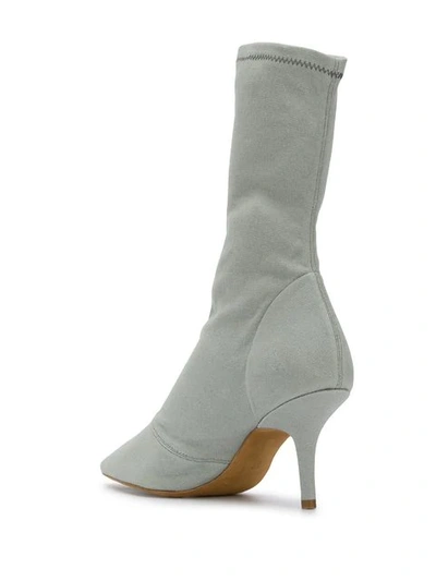 Shop Yeezy Pointed Sock Boots In Grey