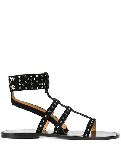 Shop Isabel Marant Studded Slingback Gladiator Sandals In Black