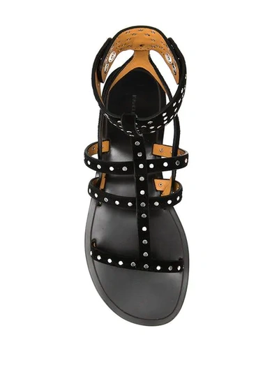 ISABEL MARANT STUDDED SLINGBACK GLADIATOR SANDALS - 黑色