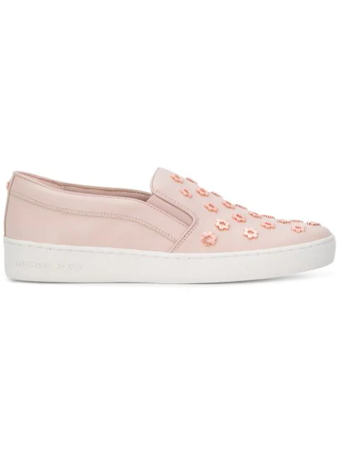 michael kors pink slip on sneakers