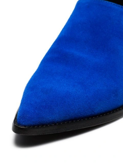 HAIDER ACKERMANN BLUE POINTED SUEDE FLAT BROGUES - 蓝色