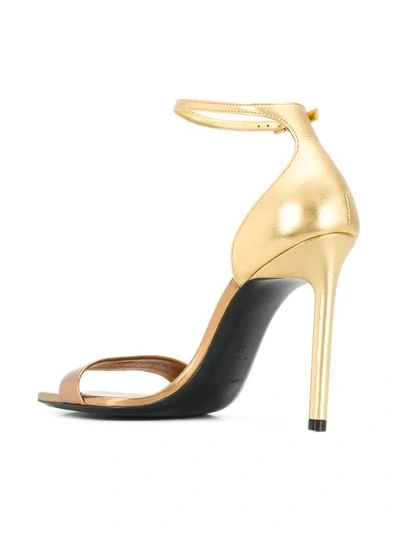 Shop Saint Laurent Amber 105 Sandals In Metallic