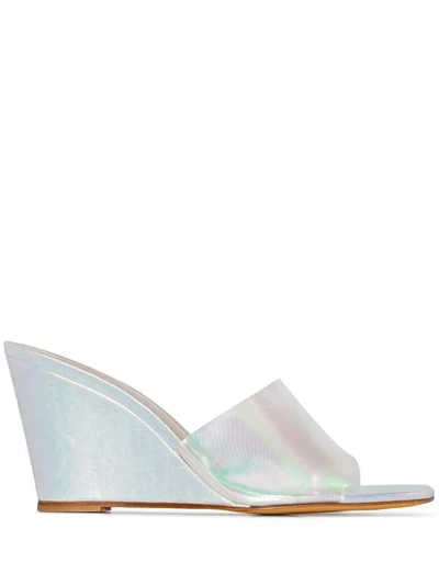 Shop Maryam Nassir Zadeh Paradise 96 Wedge Mules In Silver