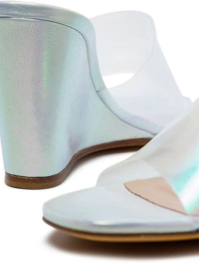 Shop Maryam Nassir Zadeh Paradise 96 Wedge Mules In Silver