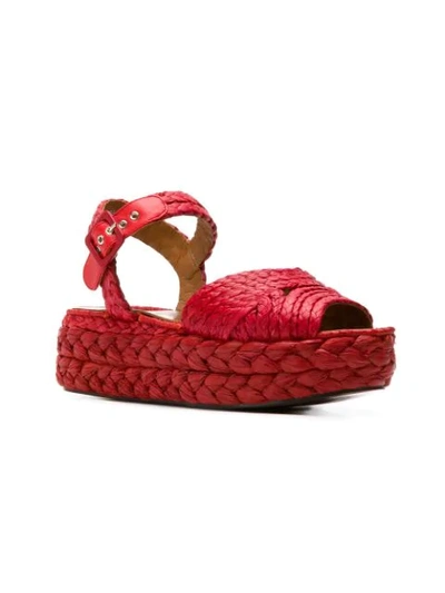 Shop Clergerie Aude Flatform Sandals In Red