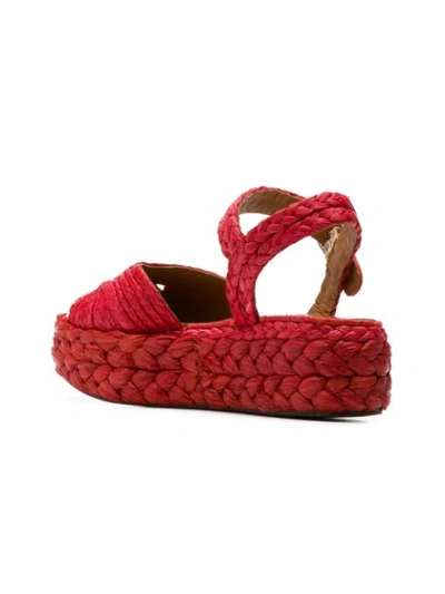 Shop Clergerie Aude Flatform Sandals In Red
