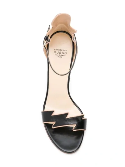 Shop Francesco Russo Jagged Strap Sandals In Black