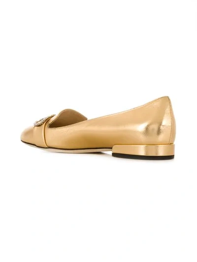 Shop Jimmy Choo Jaden Flat Shoes In Gold