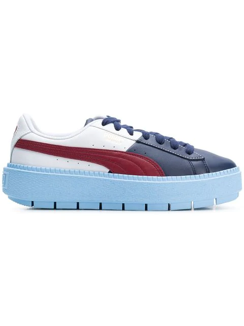 puma suede platform trace white