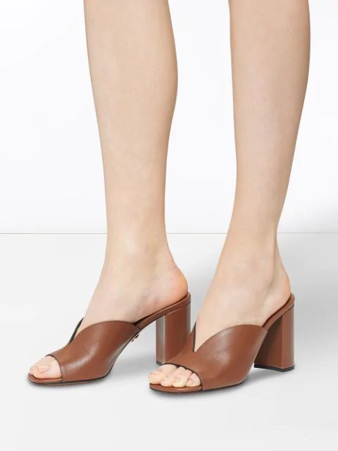 brown chunky mules