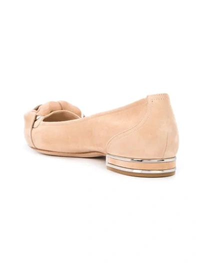 Shop Casadei Pointed Toe Ballerinas In Neutrals