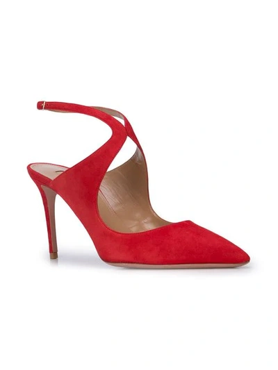 Shop Aquazzura Talana 85 Pumps In Red