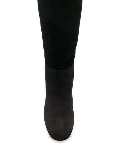 MIU MIU SUEDE KNEE LENGTH BOOTS - 黑色