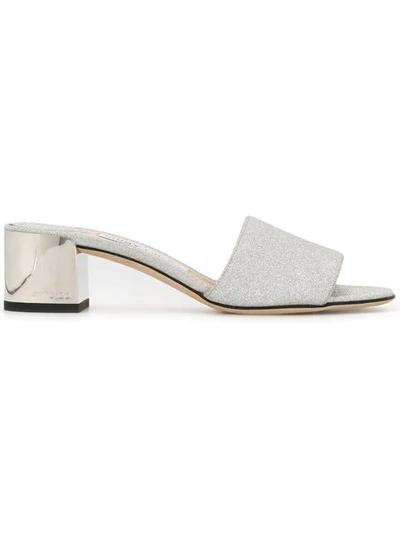 Shop Jimmy Choo Open Toe Sandals In Silver