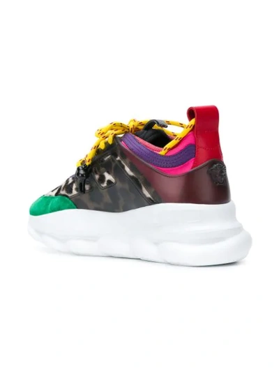 Shop Versace Panelled Sneakers In Multicolour