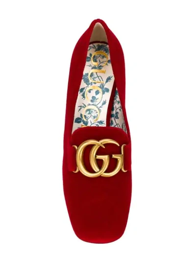 Shop Gucci Heeled Loafers In Red