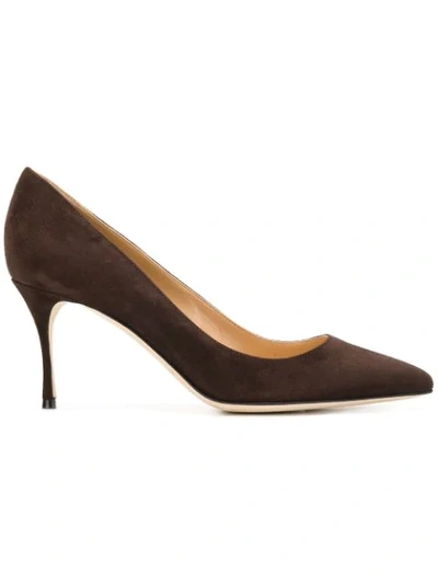 Shop Sergio Rossi Classic Pointed Pumps In Brown