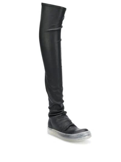 Shop Rick Owens Over The Knee Boots In Black