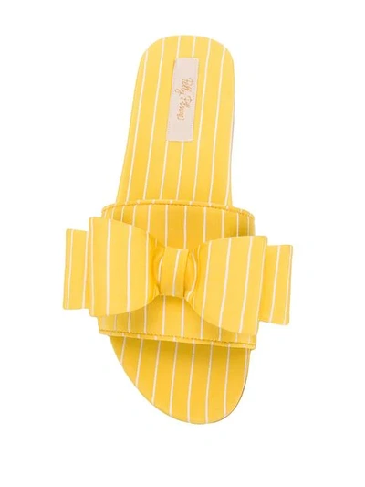 Shop Polly Plume Lola Bow Slides - Yellow