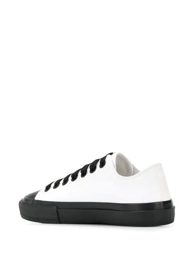 Shop Burberry Logo Sneakers In White