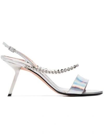 Shop Alchimia Di Ballin Pethia 80 Crystal Embellished Sandals In Silver