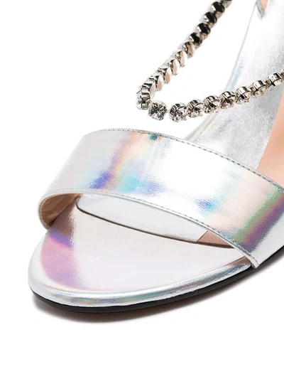 Shop Alchimia Di Ballin Pethia 80 Crystal Embellished Sandals In Silver