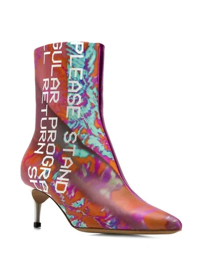 Shop Maison Margiela Purple Graphic Boots In H7358 Multicolor/fuxia