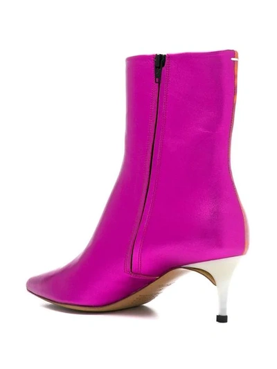 Shop Maison Margiela Purple Graphic Boots In H7358 Multicolor/fuxia