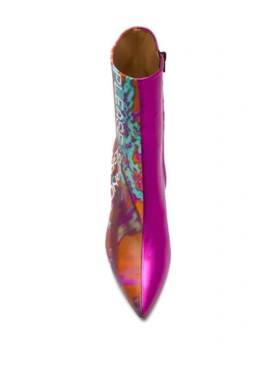 Shop Maison Margiela Purple Graphic Boots In H7358 Multicolor/fuxia