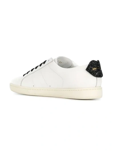 Shop Saint Laurent Contrast Lace-up Sneakers In White