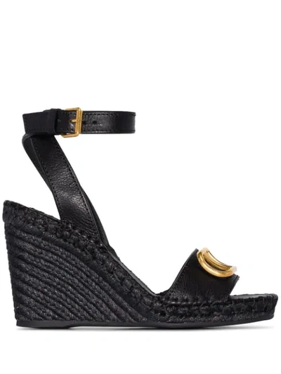 Shop Valentino Espadrille-sandalen Mit Vlogo In Black