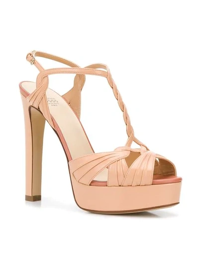 Francesco Russo Strappy T-bar Sandals In Neutrals