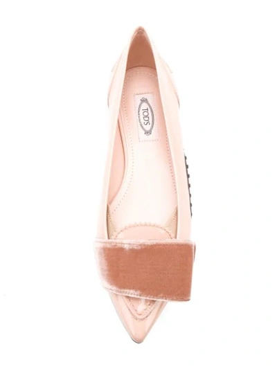 Shop Tod's X Alessandro Dell'acqua Velvet Bow Loafers In Pink