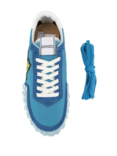 Shop Kenzo Appliqué Detail Sneakers In Blue