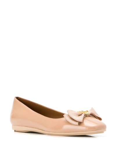 Shop Emporio Armani Bow Ballerina Flats - Pink