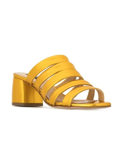 Shop Fabio Rusconi Open Toe Mules In Gold