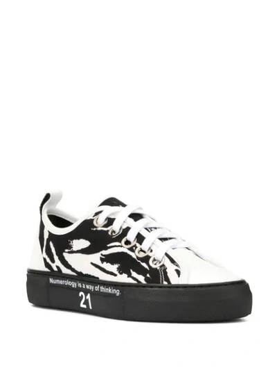 Shop N°21 Animal Print Sneakers In White