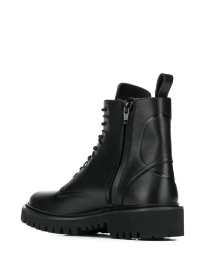 Shop Valentino Vlogo Combat Boots In Black