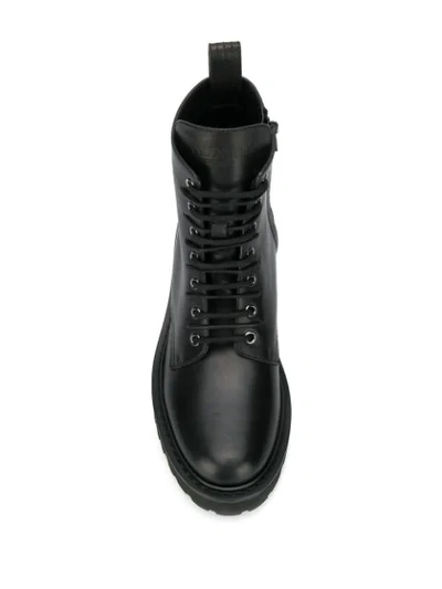 Shop Valentino Vlogo Combat Boots In Black