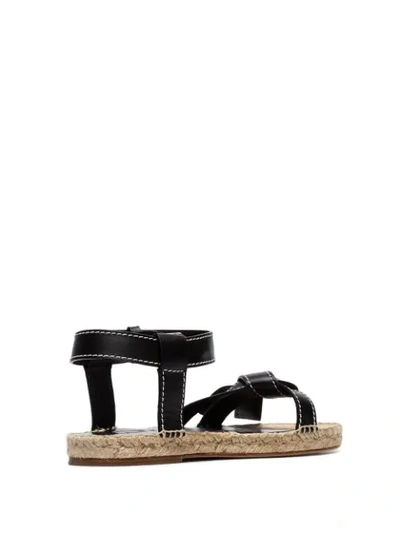 Shop Loewe Black Gate Knotted Leather Sandals