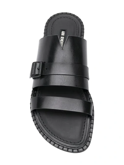 Shop Ann Demeulemeester Buckled Flat Sandals In Black