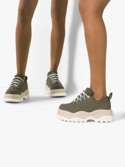 Shop Eytys Angel Chunky Flatform Sneakers In Green