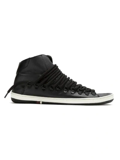 Shop Osklen Leather Lace-up Trainers In Black