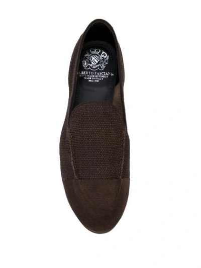 Shop Alberto Fasciani Slip On Loafers - Brown