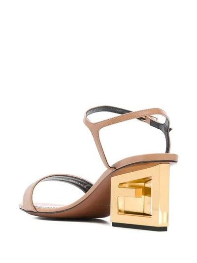 Shop Givenchy G Block Heel Sandals In Neutrals