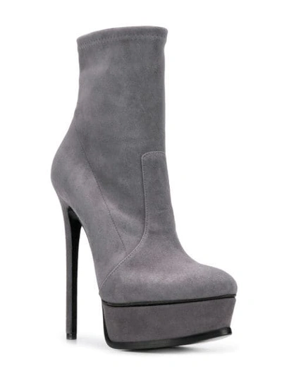 Shop Casadei Pointed Toe Boots - Grey