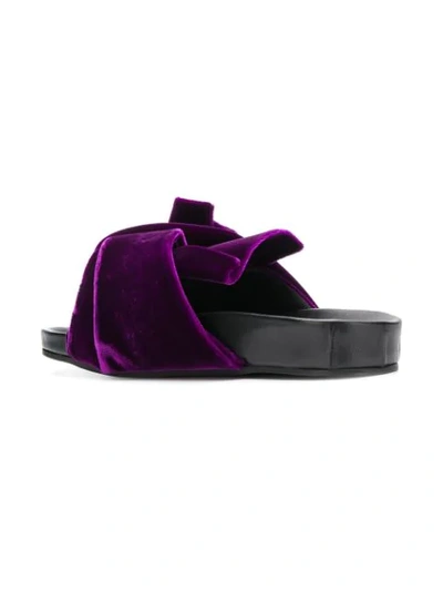 Shop N°21 Oversized Bow Flat Sandals In Pink