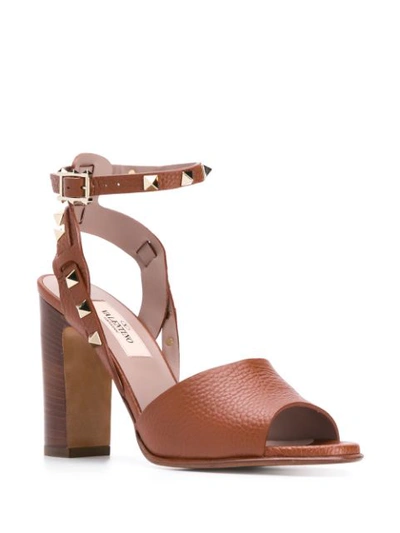 Shop Valentino Garavani Rockstud Sandals - Brown