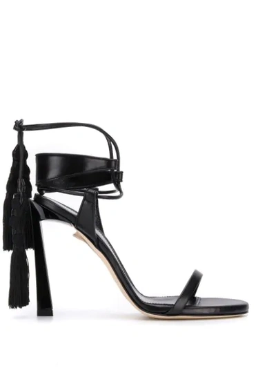 Shop Lanvin High-heeled Tassel Sandals - Black